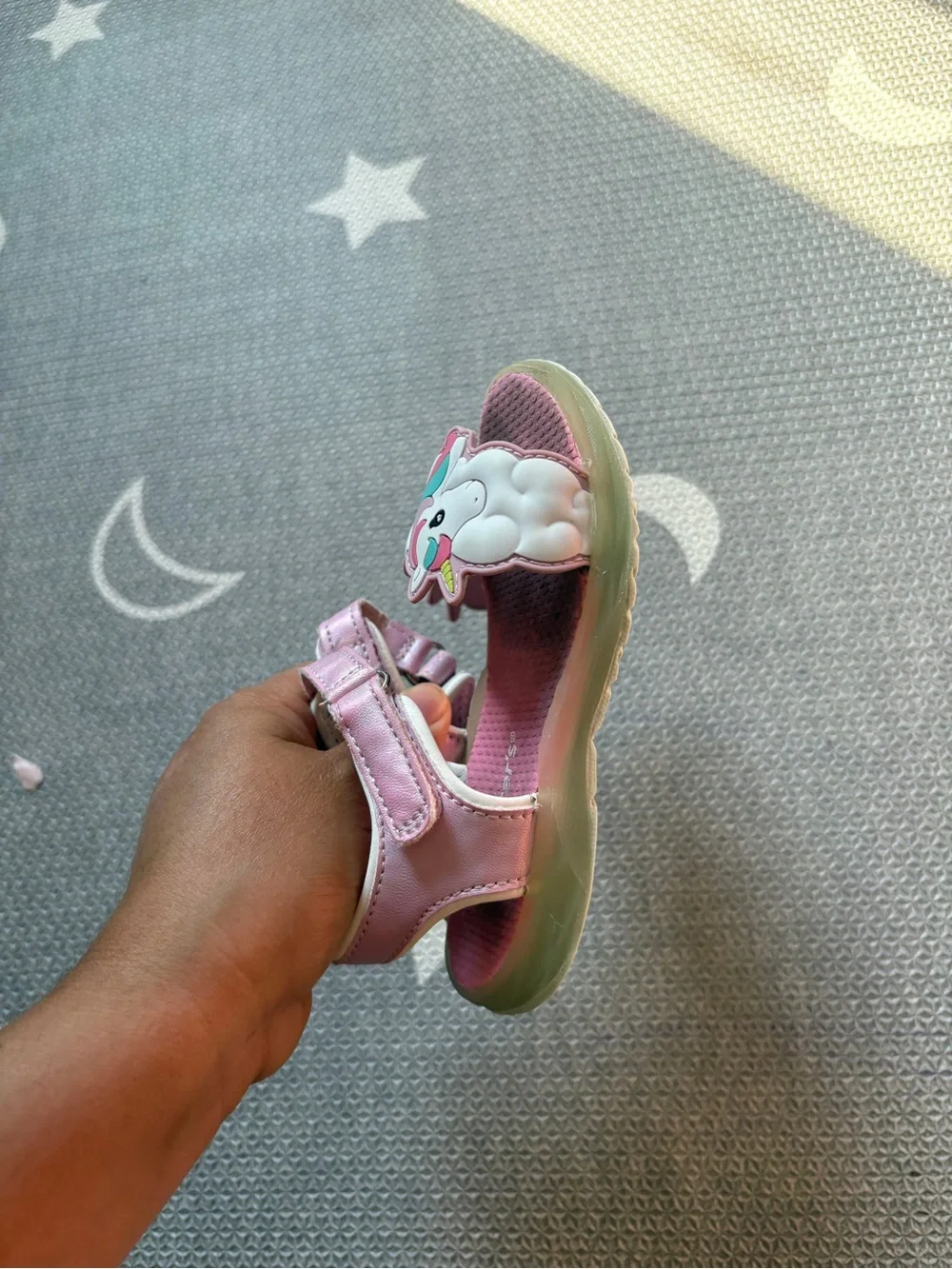 Carter's Pink Unicorn Sandals with Mint Accent